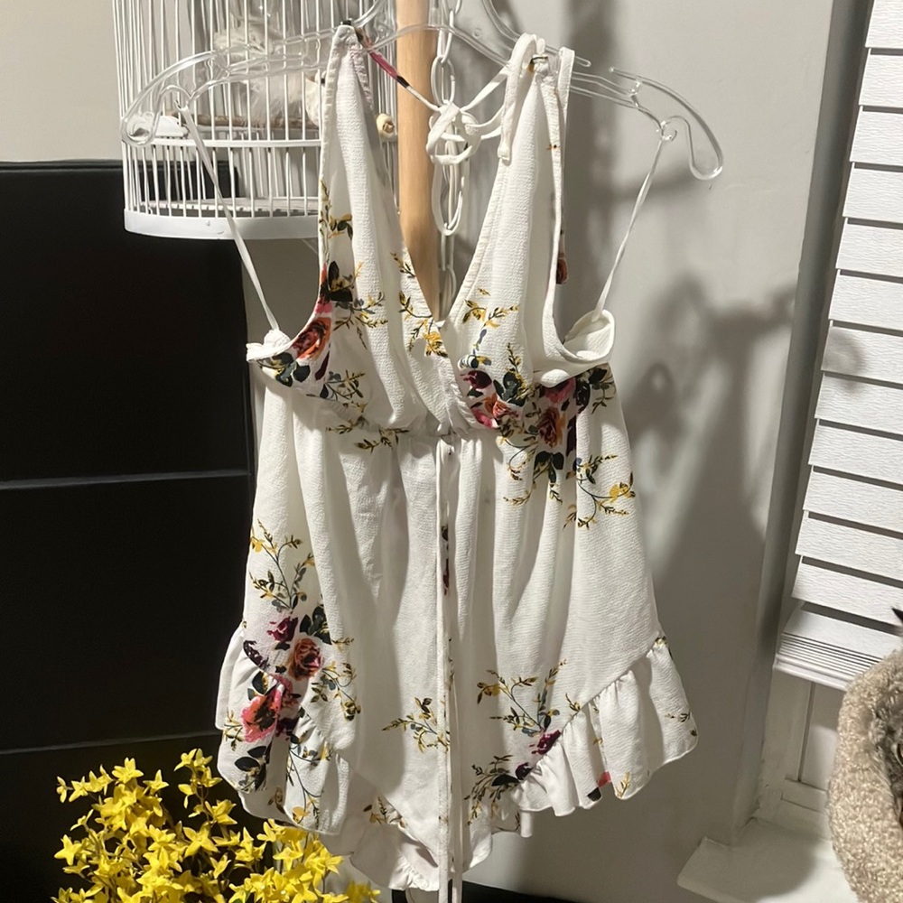 $5 Sale! Floral Halter Top Romper